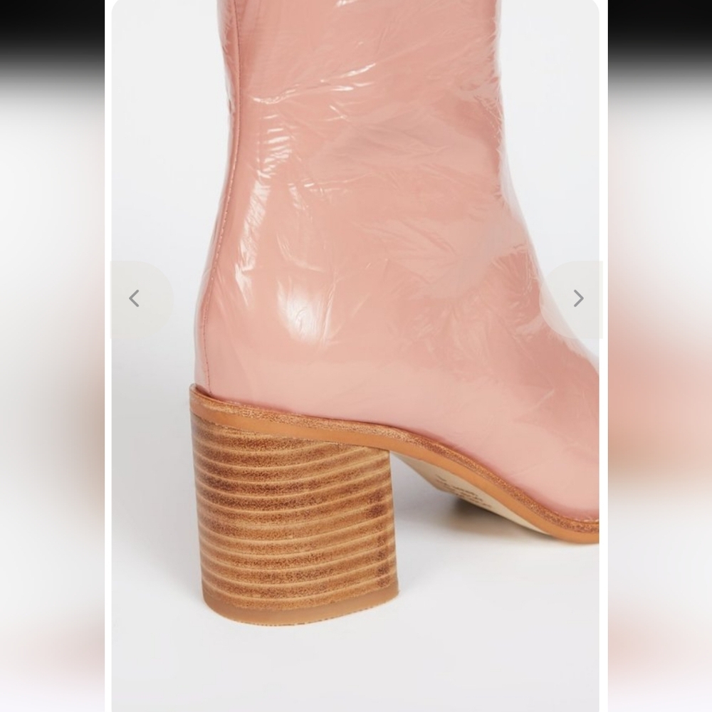 INTENTIONALLY BLANK Contour Rose Pink Leather Ankle Boots Size 7 - Picture 5 of 5